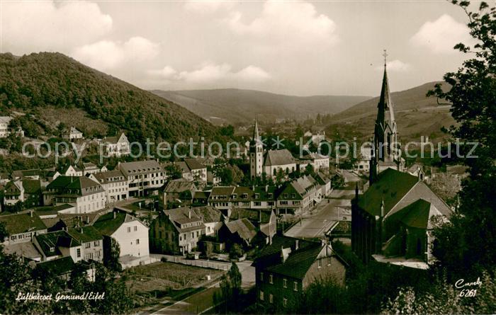 Gemuend Eifel Ortsansicht Luftkurort mit Kirche Naturpark Nordeifel Cornely Kart