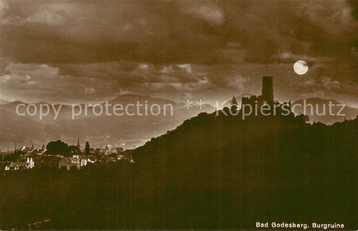 Bad Godesberg Burgruine im Mondschein