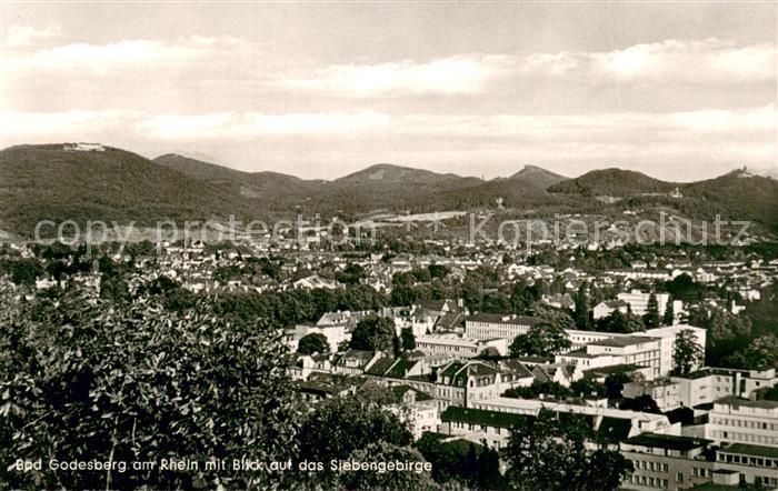 Bad Godesberg Stadtpanorama mit Blick auf das Siebengebirge