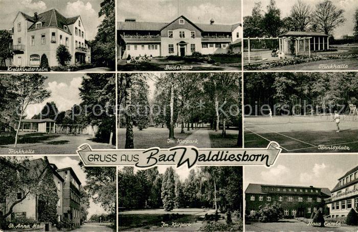 Bad Waldliesborn Kinderheim Badehaus Trinkhalle Kurpark Tennisplatz Kurhaus