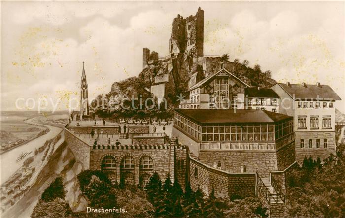 Koenigswinter Drachenfels Bergrestaurant Litho