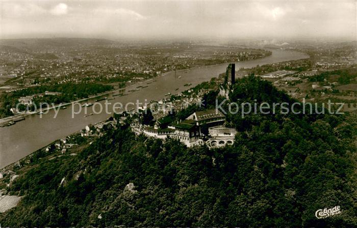 Koenigswinter Hotel Restaurant auf dem Drachenfels Burgruine Fliegeraufnahme