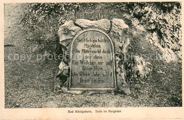 Bad Koenigsborn Unna Stein im Kurgarten Gedenktafel