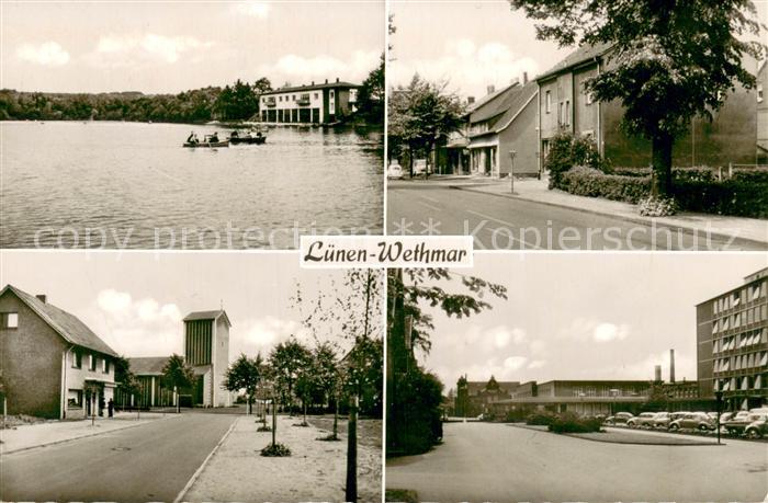Wethmar Teilansichten Kirche Partie am Wasser