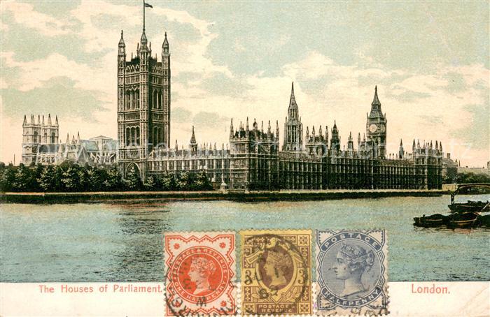 London Houses of Parliament and River Thames