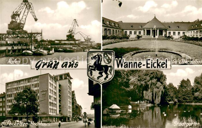 Wanne-Eickel Hafen Schiffskran Sol- und Thermalbad Peckelsen Hochhaus Stadtgarte