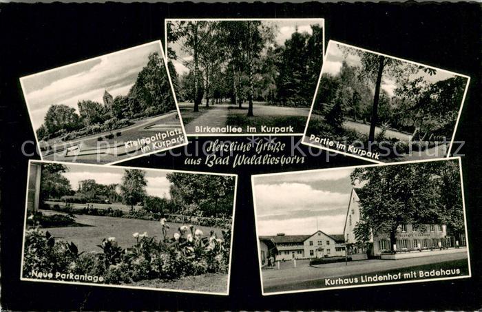 Bad Waldliesborn Kleingolfplatz im Kurpark Birkenallee Kurhaus Lindenhof Badehau