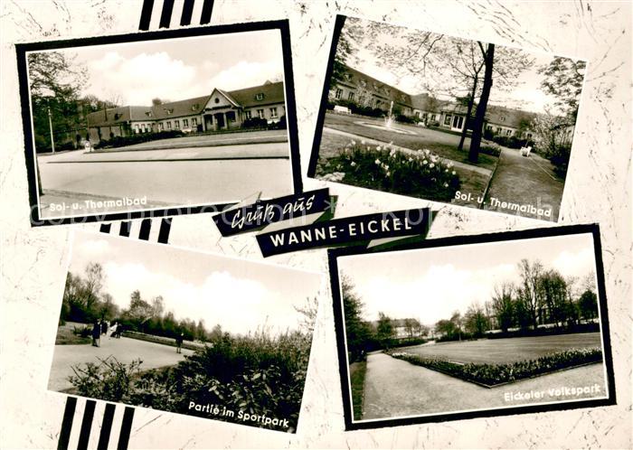 Wanne-Eickel Sol- und Thermalbad Partie im Stadtpark Eickeler Volkspark
