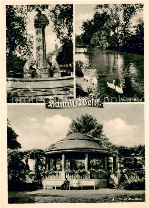 Hamm Westfalen Baerenbrunnen Musikpavillon Parkanlagen