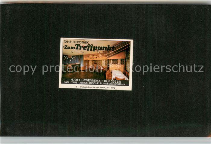 Ostwennemar Tanz-Diskothek Zum Treffpunkt Visitenkarte
