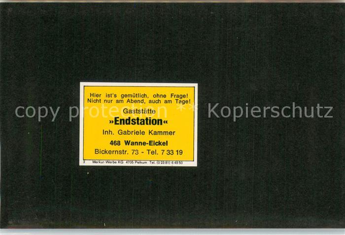 Wanne-Eickel Gaststaette Endstation Visitenkarte