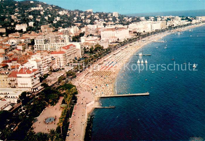 Cannes 06 Vue aérienne sur les jardins et la plage de la Croisette Côte d Azur