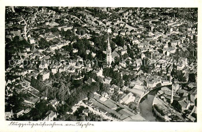 Itzehoe Fliegeraufnahme Stadt mit Kirche