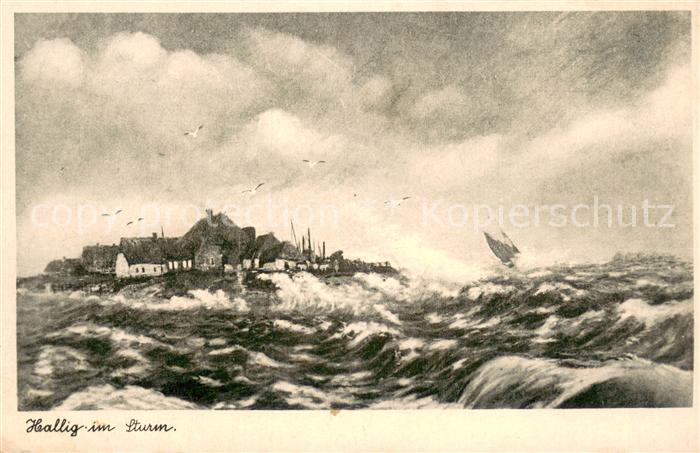 Hallig Hooge Hallig im Sturm