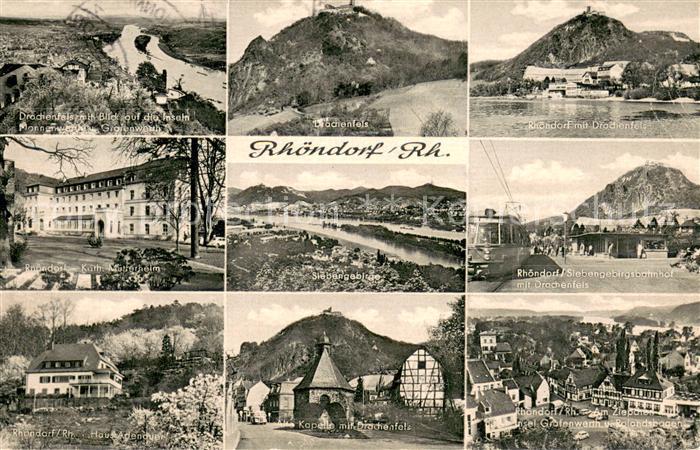 Rhoendorf Drachenfels Nonnenwerth Grafenwerth Kath.Muetterheim Siebengebirgsbahn