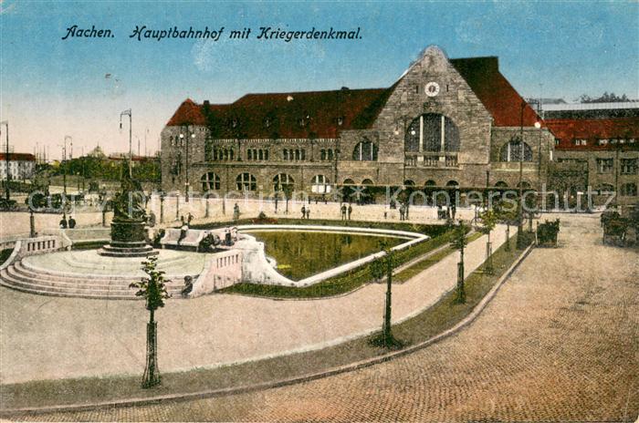 Aachen Hauptbahnhof mit Kriegerdenkmal