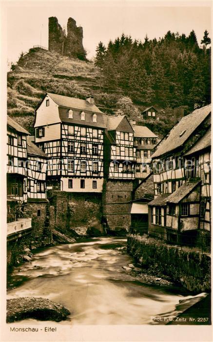 Monschau Montjoie NRW Eifel Fachwerk Burgruine