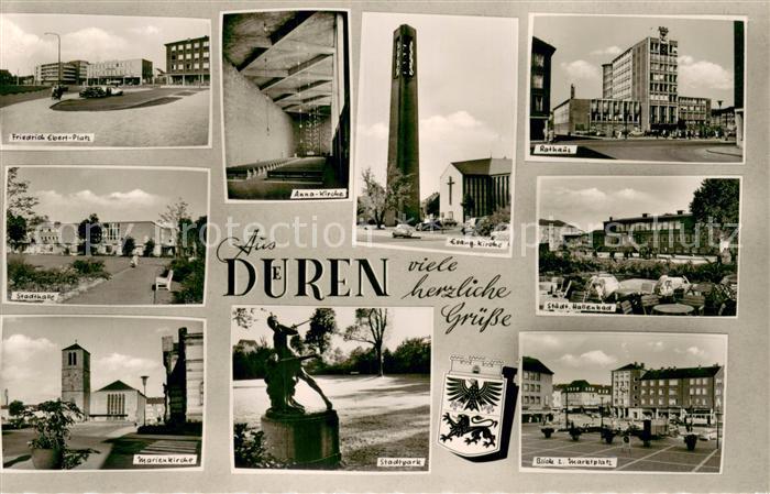 Dueren Rheinland Rathaus Stadtpark Friedrich Ebert-Platz Anna Kirche Marienkirch