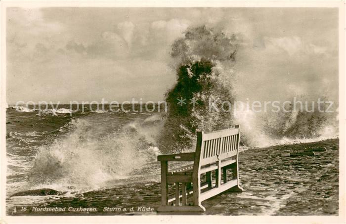 Cuxhaven Duhnen Nordseebad Sturm an der Kueste