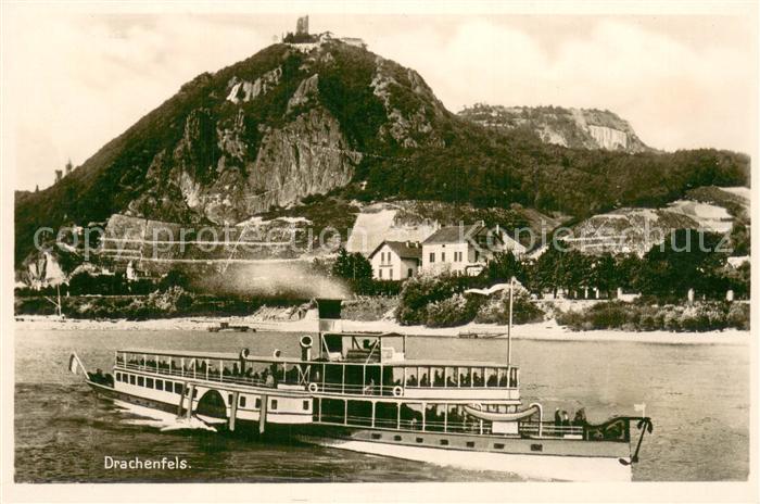 Drachenfels Ausflugsdampfer Rheinpartie Hotel Bellevue