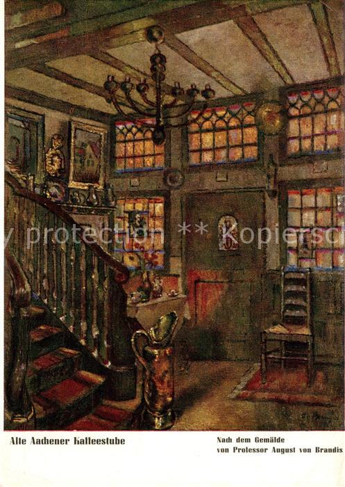 Bad Aachen Kaffeestube Gemaelde Prof.August von Brandis Gastronomie