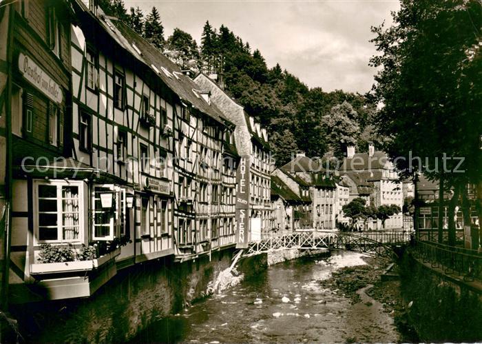 Monschau Montjoie NRW Fachwerkhaeuser an der Rur Hotel zum Stern