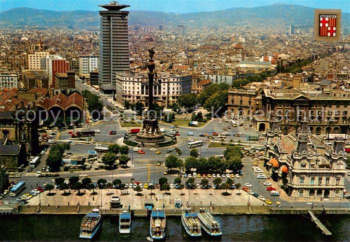 Barcelona Cataluna Fliegeraufnahme Colon und Port