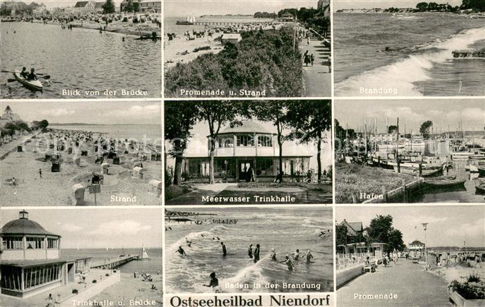 Niendorf Ostseebad Timmendorferstrand Blick von der Bruecke Promenade Strand Bra