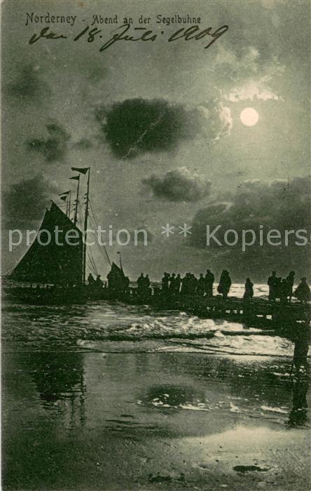 Norderney Nordseebad Abend an der Segelbuhne