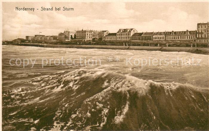 Norderney Nordseebad Strand bei Sturm