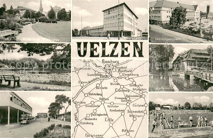 Uelzen Lueneburger Heide Blick vom Kreishaus Herzogenplatz Fischerhof Aussenmueh