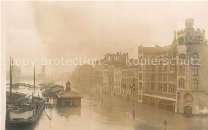 Koeln Rhein Am Leystapel Hochwasser 1919