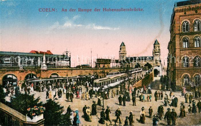 Koeln Rhein Rampe an der Hohenzollernbruecke