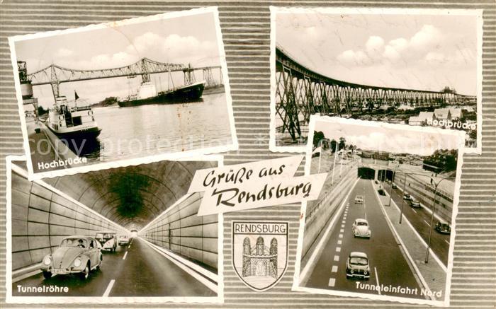 Rendsburg Schleswig-Holstein Hochbruecke Tunnelroehre Tunneleinfahrt