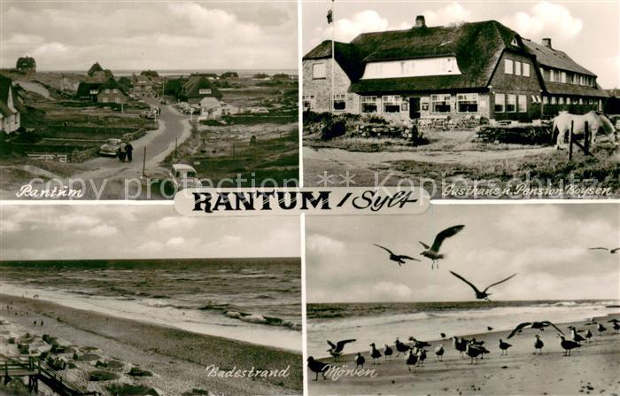 Rantum Sylt Gasthaus Pension Boysen Badestrand Moewen