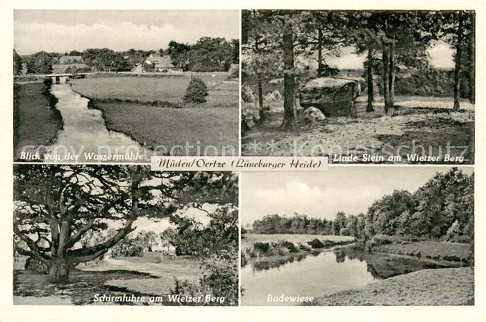 Mueden oertze Blick von der Wassermuehle Linde Stein am Wietzer Berg Schirmfuhre