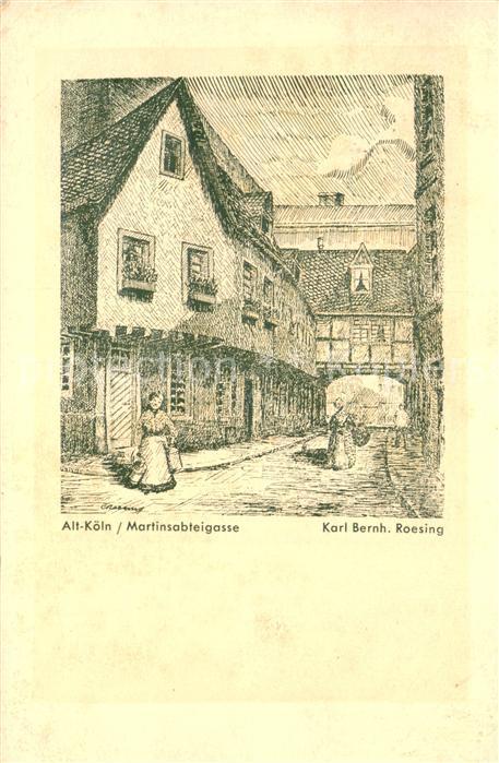 Koeln Rhein Martinsabteigasse Zeichnung