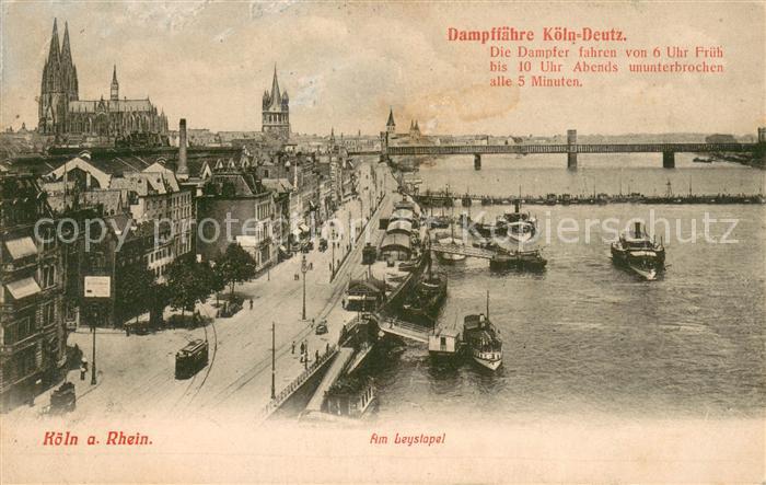 Koeln Rhein Dampffaehre Am Leystapel