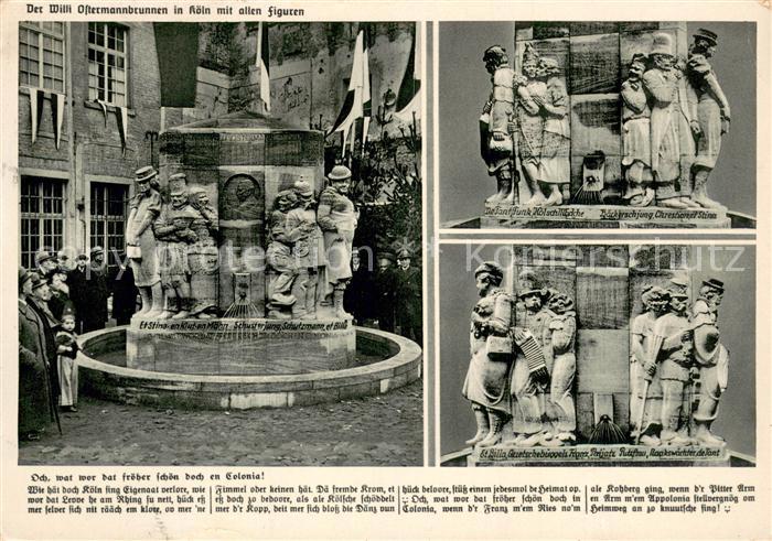 Koeln Rhein Willi Ostermann Brunnen Details