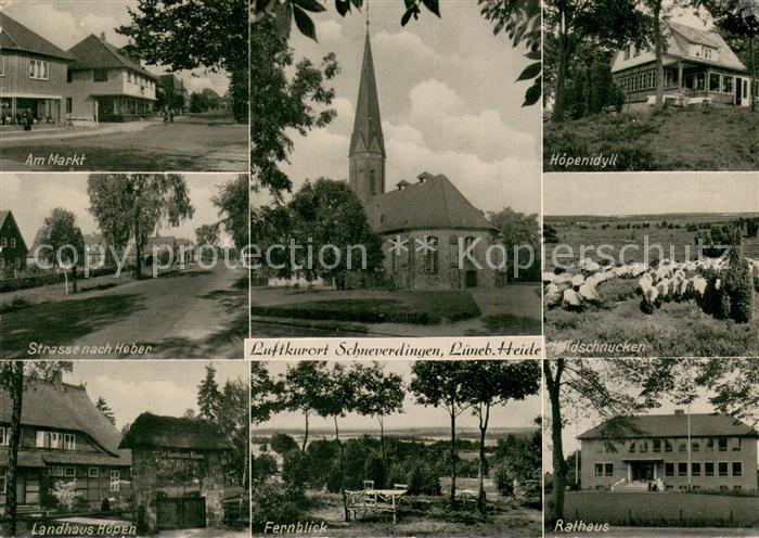 Schneverdingen Am Markt Strasse nach Heber Landhaus Hoepen Kirche Fernblick Hoep