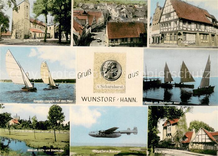 Wunstorf Stiftskirche Teilansicht Ratskeller Regatta Steinhuder Meer Stadtkirche