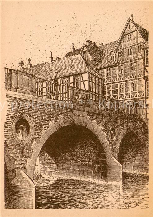 HANNOVER  CITY Baudenkmal Bruecke Kuenstlerkarte