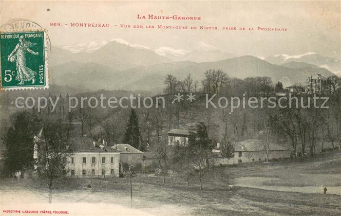 Montrejeau Haute-Garonne Vue sur les Montagnes de Nistos Prise de la Promenade
