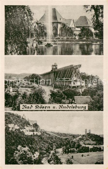 Bad Koesen Kurpark Kurhaus Saline Panorama Blick zur Rudelsburg