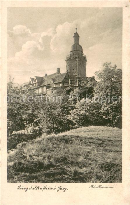 Falkenstein Harz Blick zur Burg