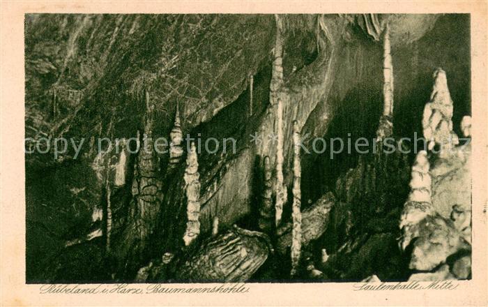 Ruebeland Harz Hermannshoehle Saeulenhalle Kupfertiefdruck