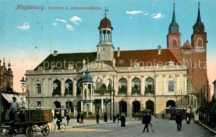 MAGDEBURG  CITY Rathaus und Johanniskirche