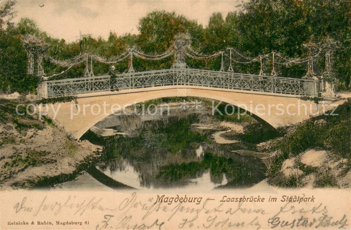 MAGDEBURG  CITY Laassbruecke im Stadtpark
