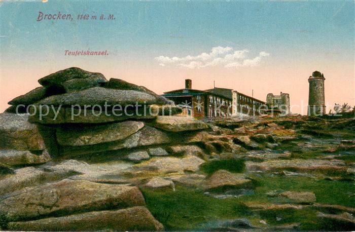 Wernigerode Harz Felsen Teufelskanzel Brockenhotel Offizielle Ansichtskarte