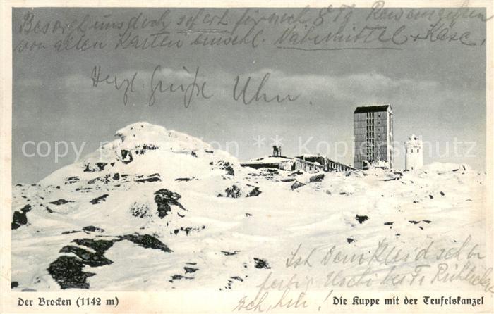 Wernigerode Harz Kuppe mit der Teufelskanzel Berghotel Aussichtsturm im Winter O
